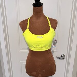 NWT Fila Sport Neon Yellow Reflective Performance Sports Bra Medium Size M